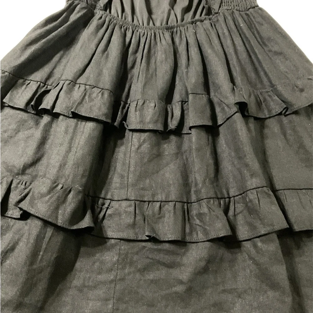 Love tree Black Ruffled Smocked Tiered Sundress